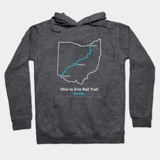 Route Map of Ohio to Erie Rail Trail Hoodie by numpdog